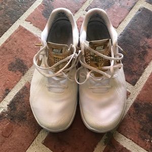 Nike Shoes - white and gold nike sneakers Nike Shoes - white and gold nike sneakers